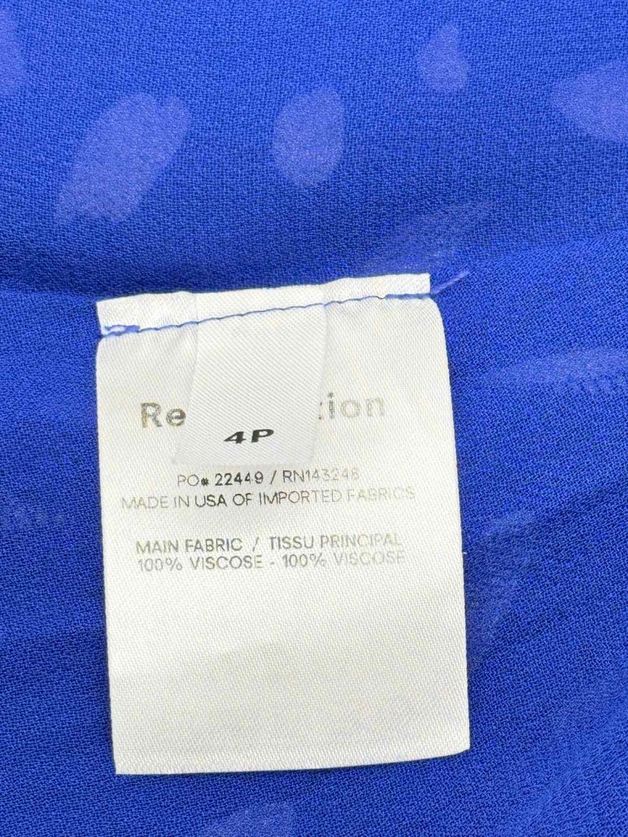 Pre-loved REFORMATION Blue & White Size US 4 Knee Length Dress at Reems Closet