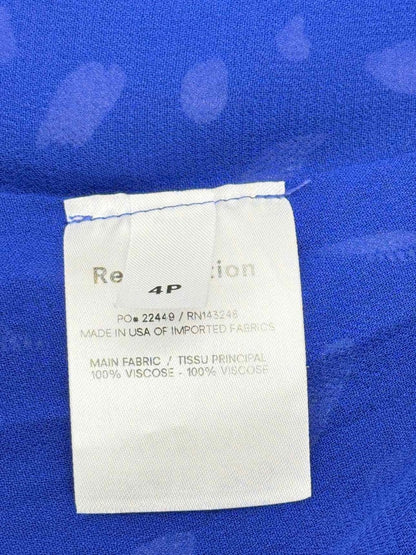 Pre-loved REFORMATION Blue & White Size US 4 Knee Length Dress at Reems Closet