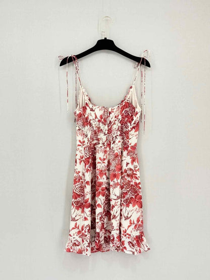 Pre-loved REFORMATION Nikita White & Red Size US 6 Short Dress at Reems Closet