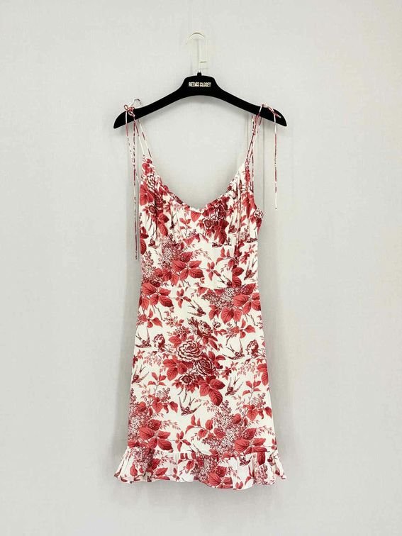 Pre-loved REFORMATION Nikita White & Red Size US 6 Short Dress at Reems Closet