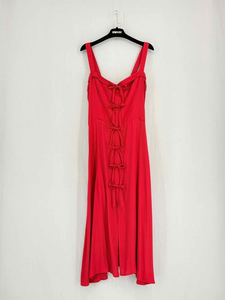 Pre - loved REFORMATION Red Size US 12 Knee Length Dress at Reems Closet