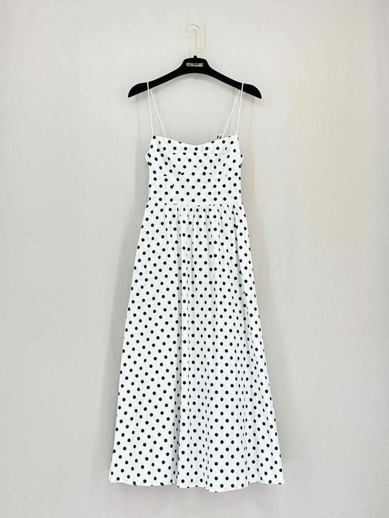 Pre-loved REFORMATION Vinny White w/ Black Size US 2 Midi Dress at Reems Closet