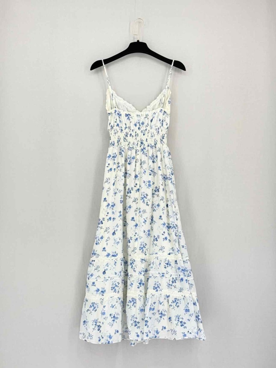 Pre-loved REFORMATION White & Blue Size US 2 Midi Dress at Reems Closet