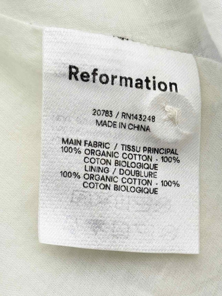 Pre-loved REFORMATION White & Blue Size US 2 Midi Dress at Reems Closet