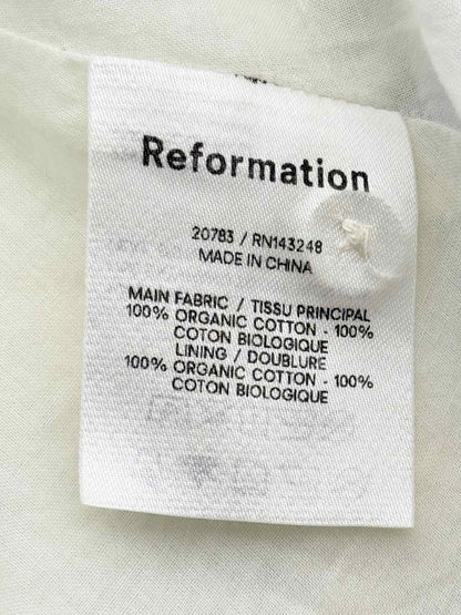 Pre-loved REFORMATION White & Blue Size US 2 Midi Dress at Reems Closet