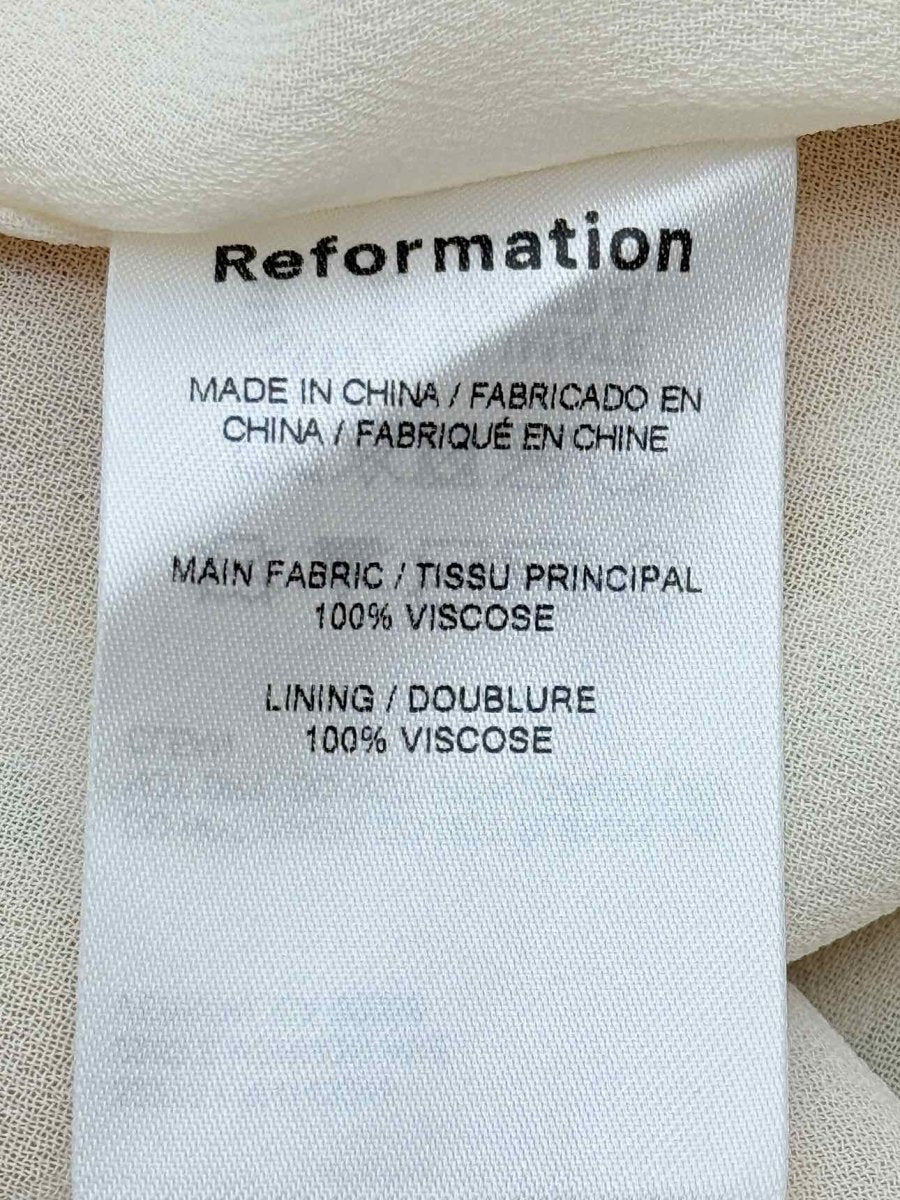 Pre - loved REFORMATION White & Yellow Size US 12 Midi Dress at Reems Closet