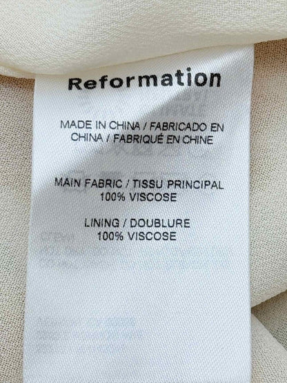 Pre - loved REFORMATION White & Yellow Size US 12 Midi Dress at Reems Closet