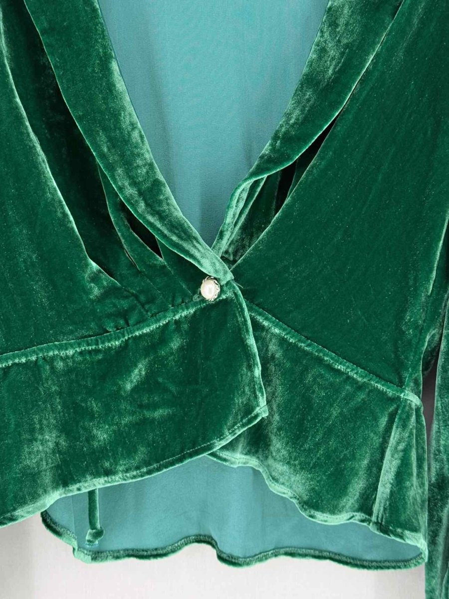 Pre - loved REFORMATION Wrap Green Size XLarge Blouse at Reems Closet