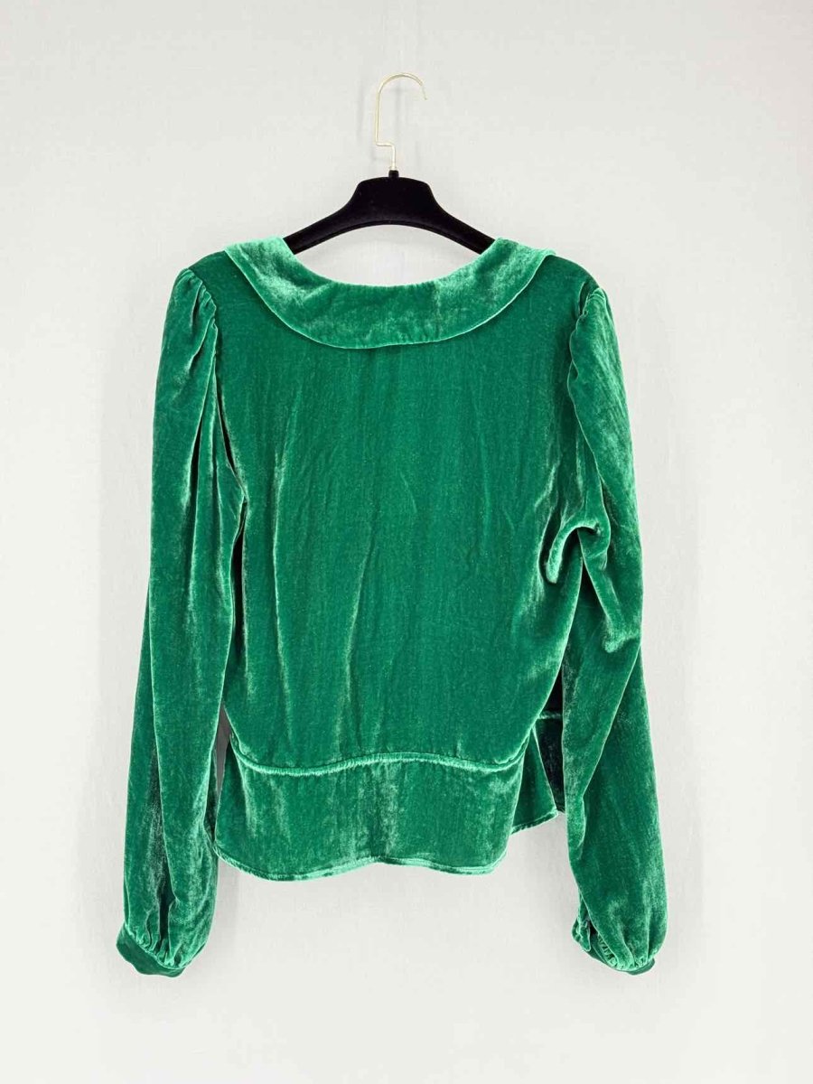 Pre - loved REFORMATION Wrap Green Size XLarge Blouse at Reems Closet
