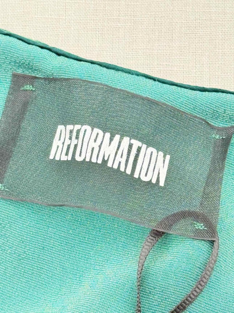 Pre - loved REFORMATION Wrap Green Size XLarge Blouse at Reems Closet