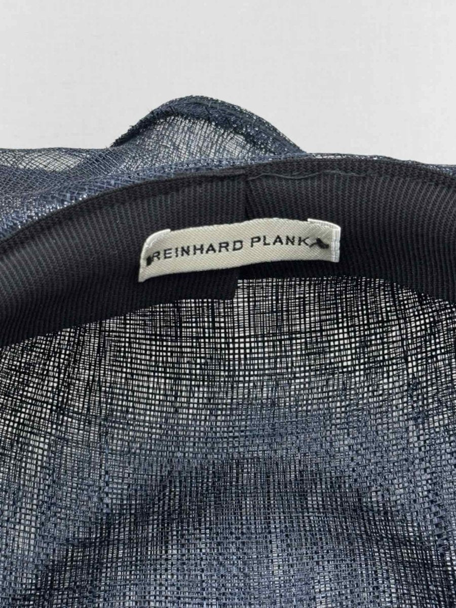 Pre - loved REINHARD PLANK Navy Blue Wide - Brimmed Mesh Straw Hat at Reems Closet
