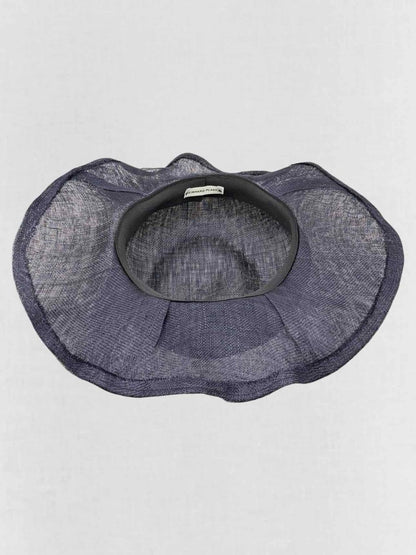 Pre - loved REINHARD PLANK Navy Blue Wide - Brimmed Mesh Straw Hat at Reems Closet