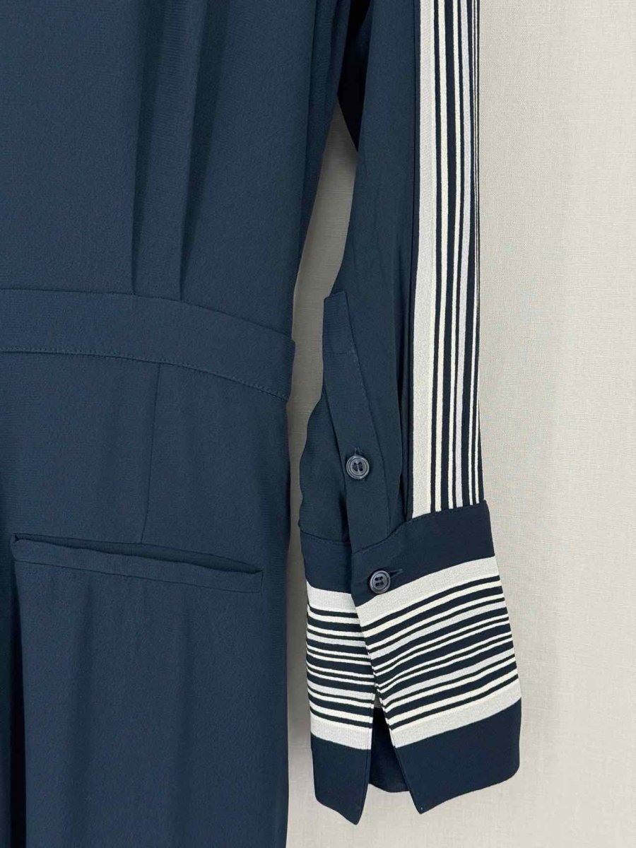 Pre-loved REISS Selma Navy Blue & White Size US 2 Jumpsuit at Reems Closet