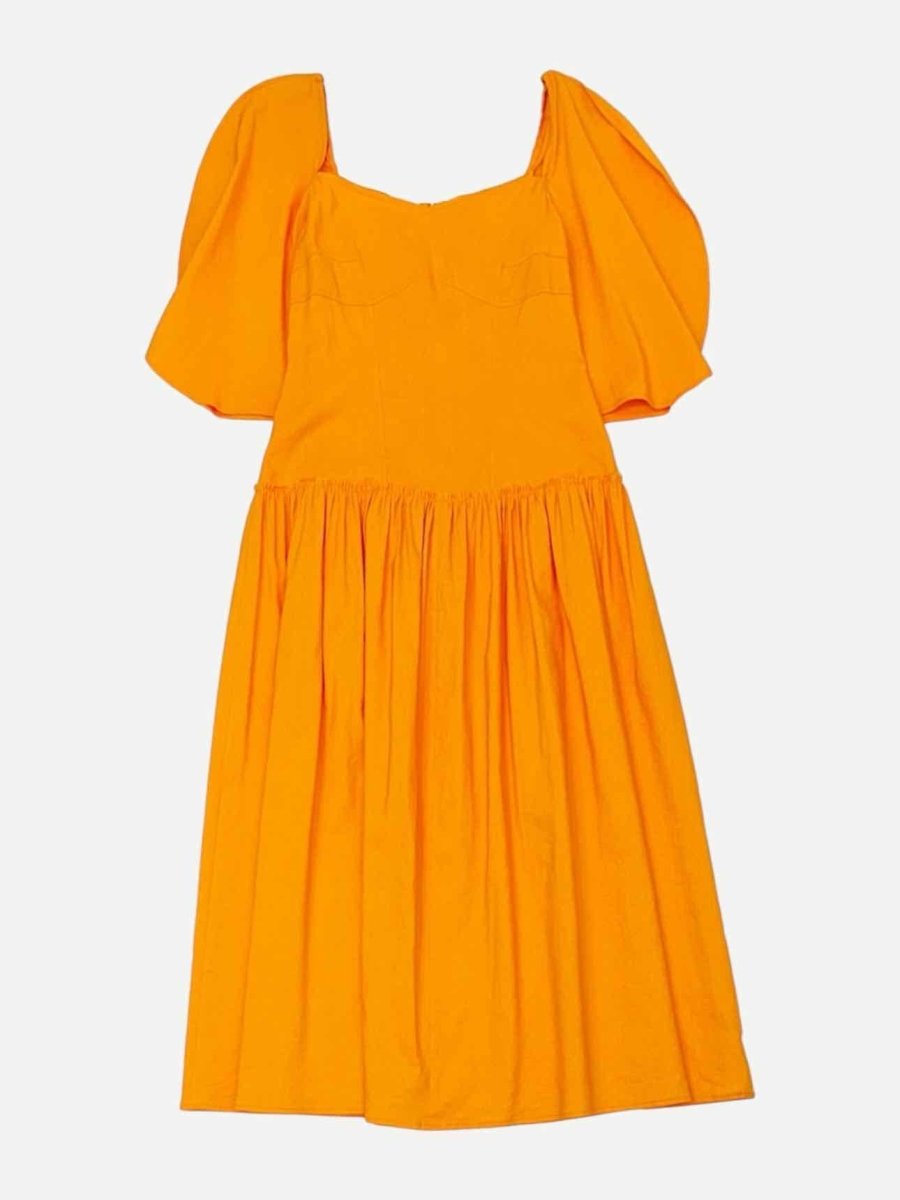 Pre - loved REJINA PYO A - Line Orange Midi Dress at Reems Closet