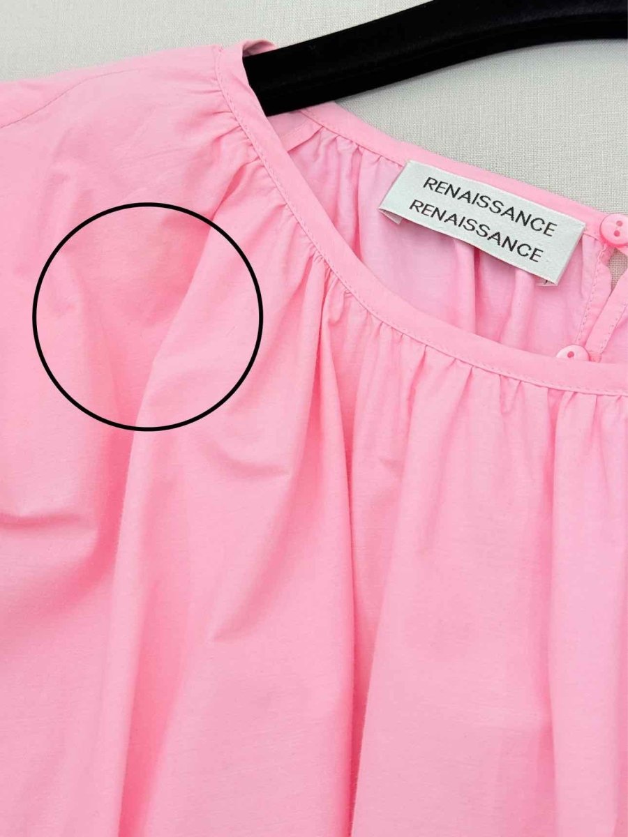 Pre - loved RENAISSANCE Pink & Black Size US 4 Blouse at Reems Closet