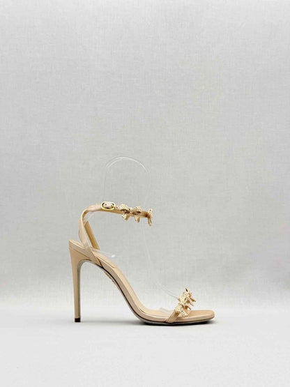 Pre - loved RENE CAOVILLA Caterina Beige Size EU 37 Heeled Sandals at Reems Closet