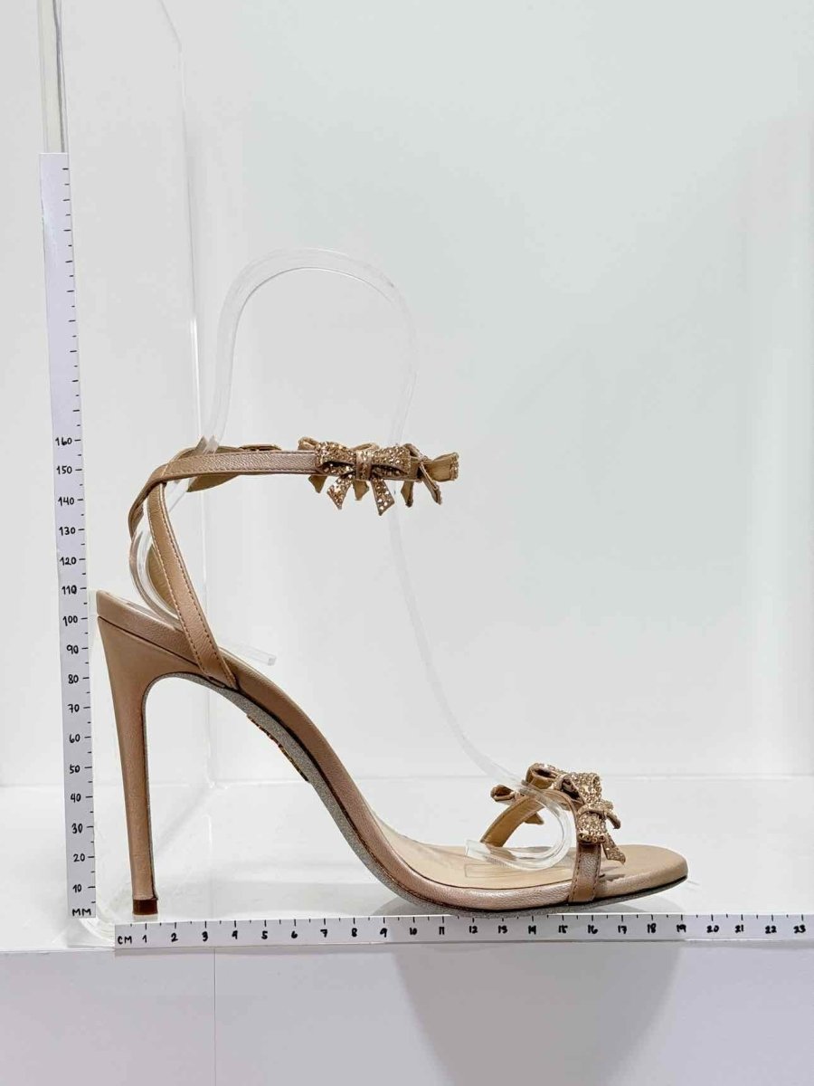 Pre - loved RENE CAOVILLA Caterina Beige Size EU 37 Heeled Sandals at Reems Closet