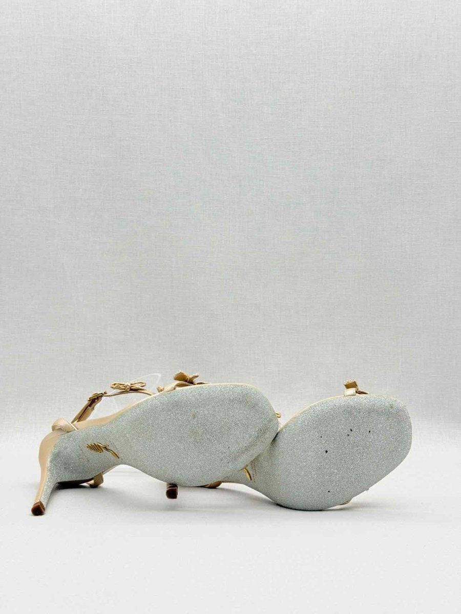 Pre - loved RENE CAOVILLA Caterina Beige Size EU 37 Heeled Sandals at Reems Closet