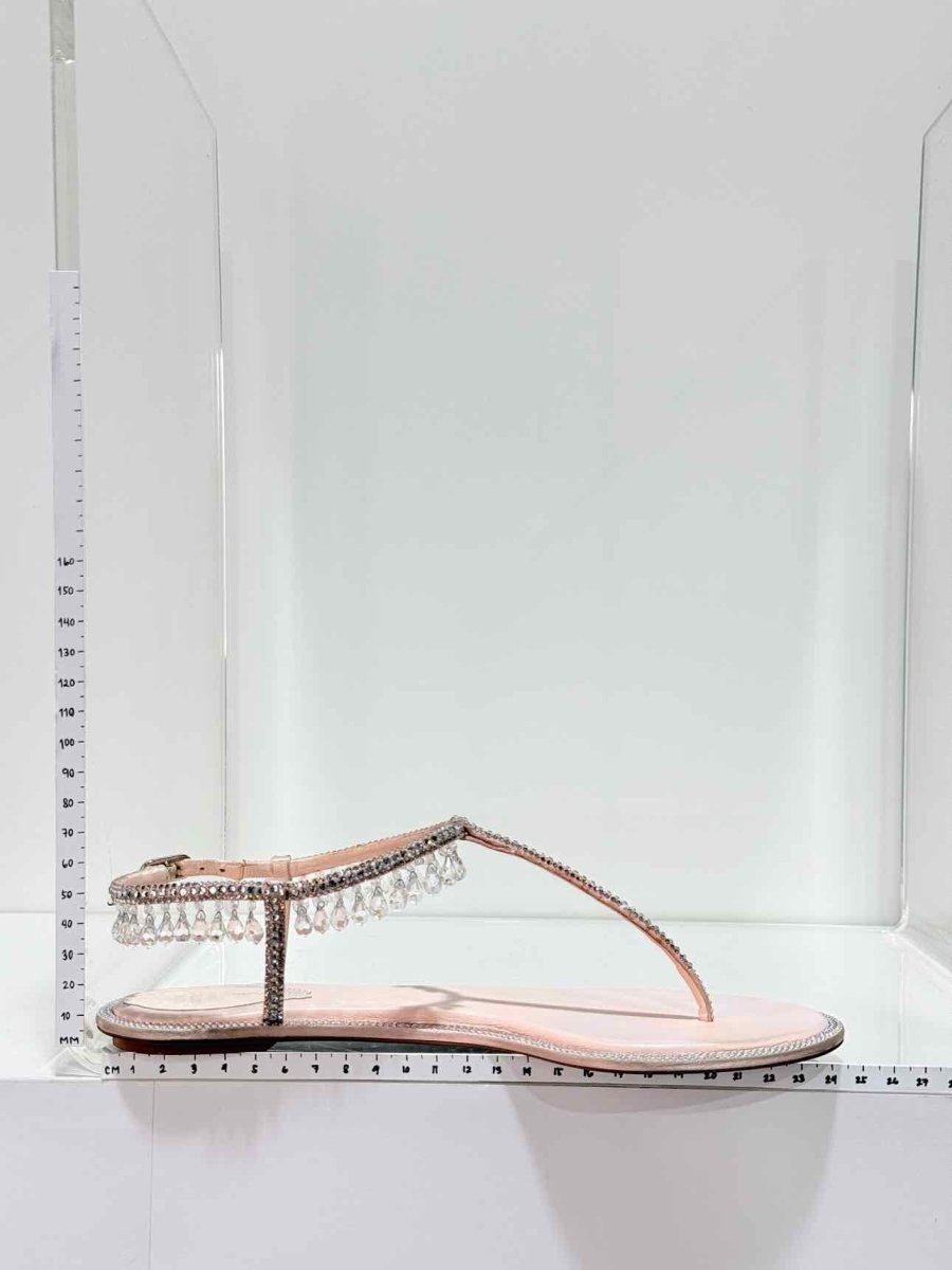 Pre - loved RENE CAOVILLA Diana Beige Size EU 37 Sandals at Reems Closet