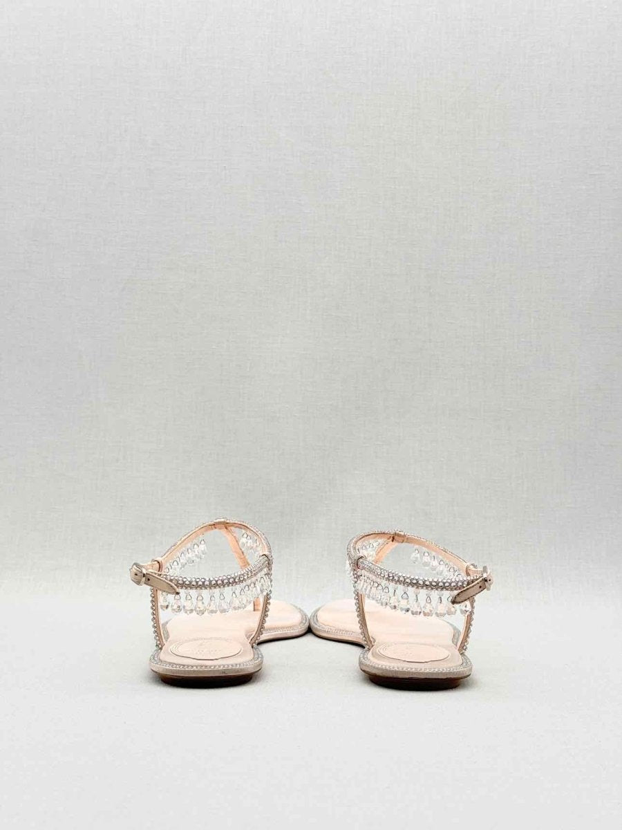 Pre - loved RENE CAOVILLA Diana Beige Size EU 37 Sandals at Reems Closet