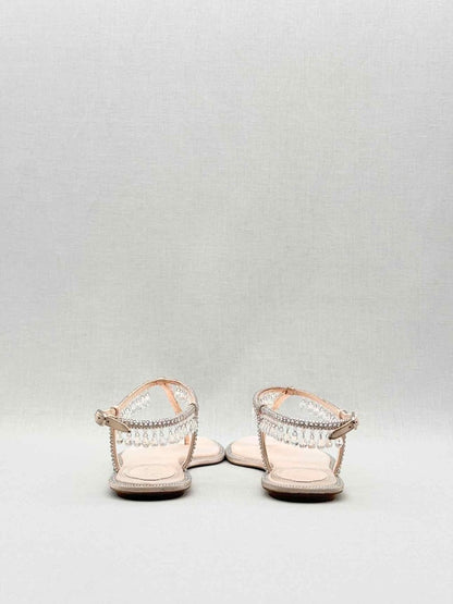 Pre - loved RENE CAOVILLA Diana Beige Size EU 37 Sandals at Reems Closet