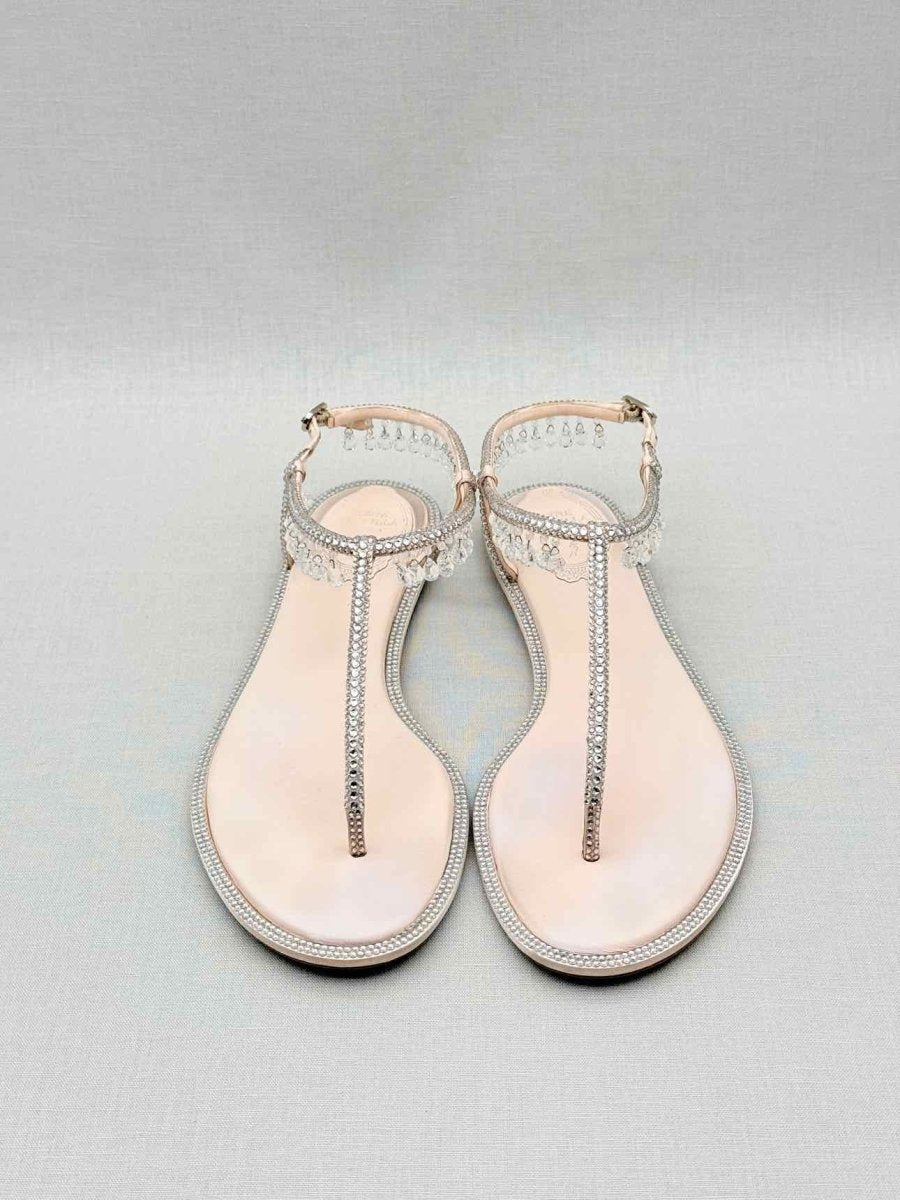 Pre - loved RENE CAOVILLA Diana Beige Size EU 37 Sandals at Reems Closet