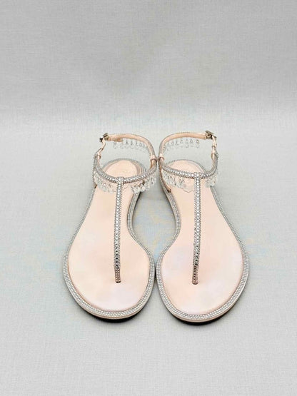 Pre - loved RENE CAOVILLA Diana Beige Size EU 37 Sandals at Reems Closet