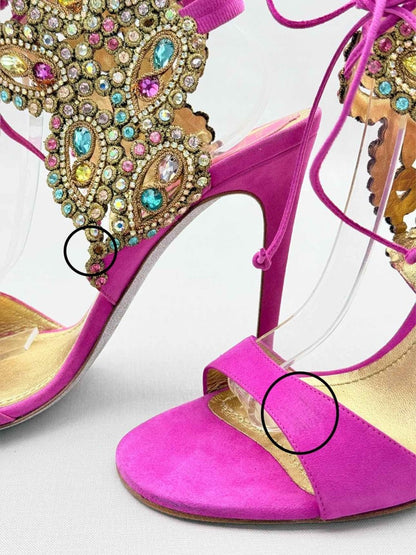 Pre-loved RENE CAOVILLA Pink Size EU 40 Heeled Sandals at Reems Closet