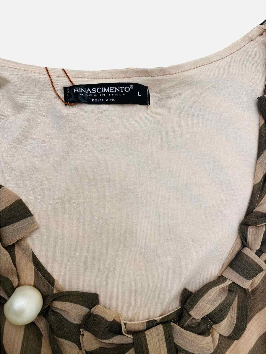 Pre - loved RINASCIMENTO Beige & Khaki Stripes Top at Reems Closet