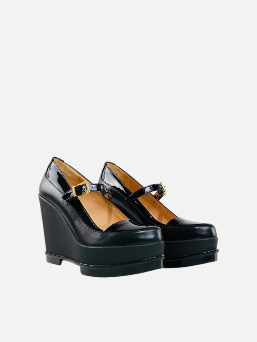 Pre - loved ROBERT CLERGERIE Mary Jane Black Wedges 40 at Reems Closet