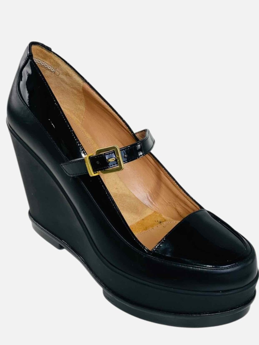 Pre - loved ROBERT CLERGERIE Mary Jane Black Wedges 40 at Reems Closet