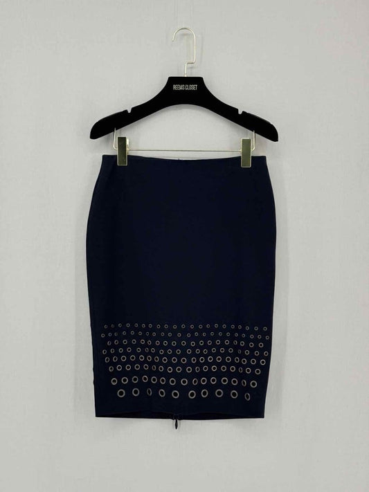 Pre - loved ROBERT RODRIGUEZ Black Size US 6 Knee Length Skirt at Reems Closet