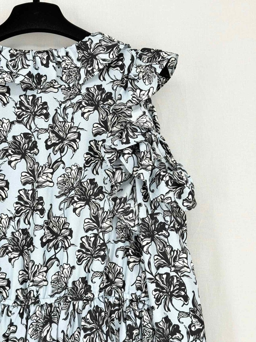 Pre - loved ROBERT RODRIGUEZ Blue & Black Size Medium Midi Dress at Reems Closet