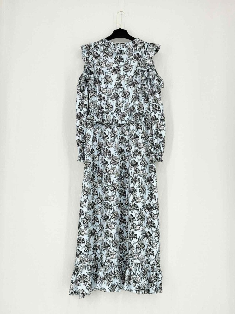 Pre - loved ROBERT RODRIGUEZ Blue & Black Size Medium Midi Dress at Reems Closet