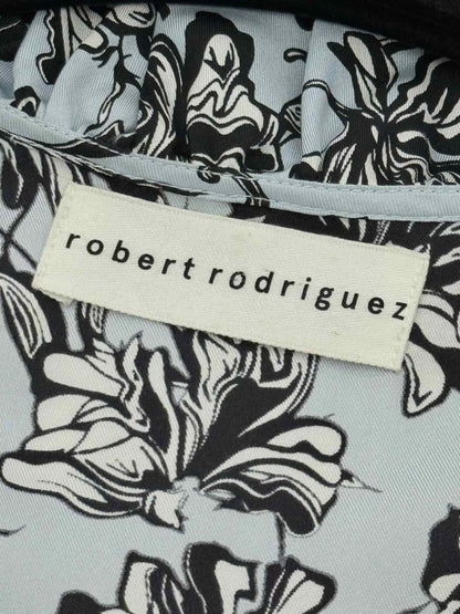 Pre - loved ROBERT RODRIGUEZ Blue & Black Size Medium Midi Dress at Reems Closet