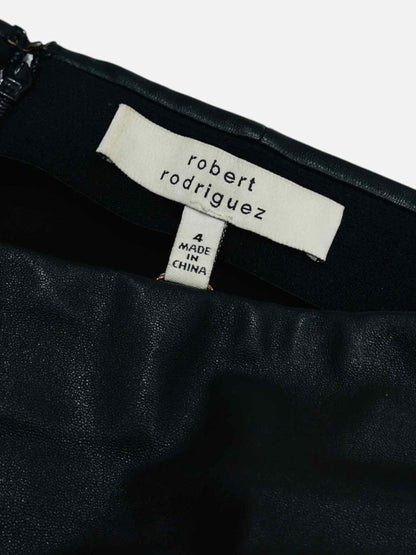 Pre - loved ROBERT RODRIGUEZ Leather Black Skirt at Reems Closet