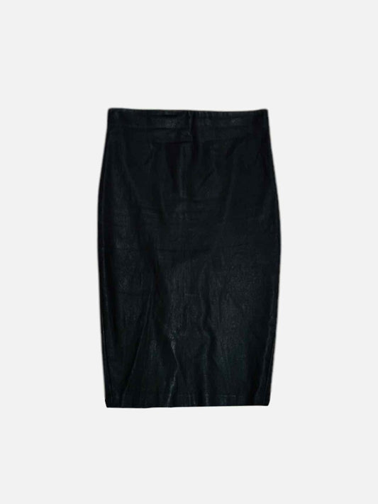 Pre - loved ROBERT RODRIGUEZ Leather Black Skirt at Reems Closet