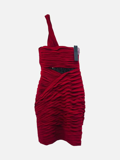 Pre - loved ROBERT RODRIGUEZ One Shoulder Red Mini Dress at Reems Closet