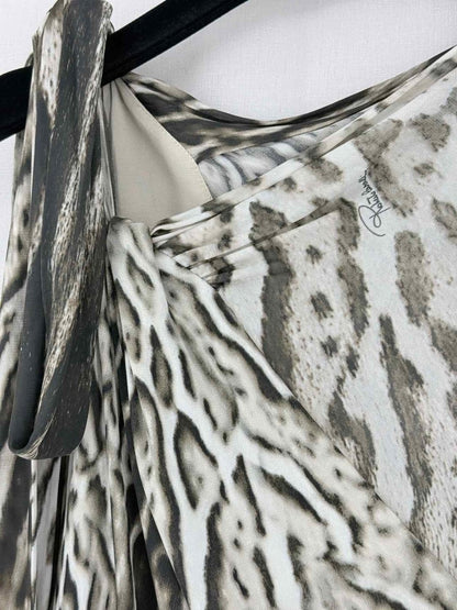 Pre - loved ROBERTO CAVALLI Beige & Black Size US 6 Long Dress at Reems Closet