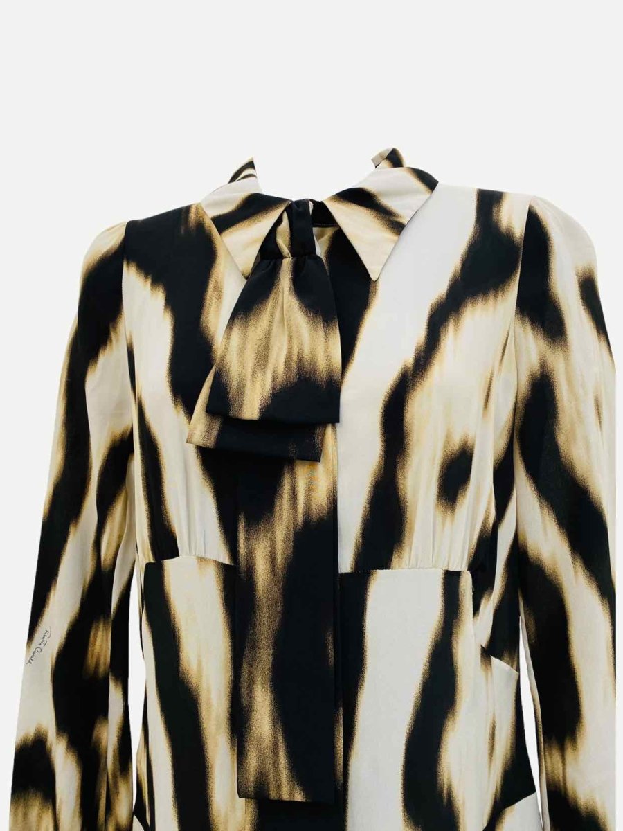 Pre-loved ROBERTO CAVALLI Beige & Brown Size US 2 Long Dress at Reems Closet