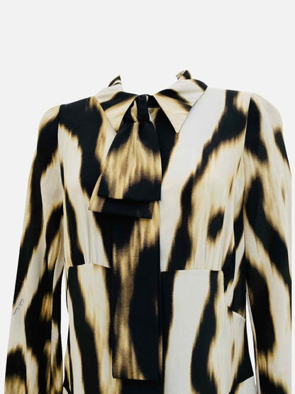 Pre-loved ROBERTO CAVALLI Beige & Brown Size US 2 Long Dress at Reems Closet