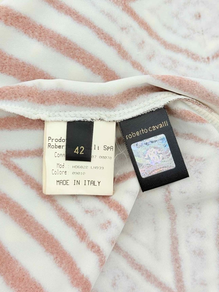 Pre - loved ROBERTO CAVALLI Beige & Brown Size US 8 Long Dress at Reems Closet