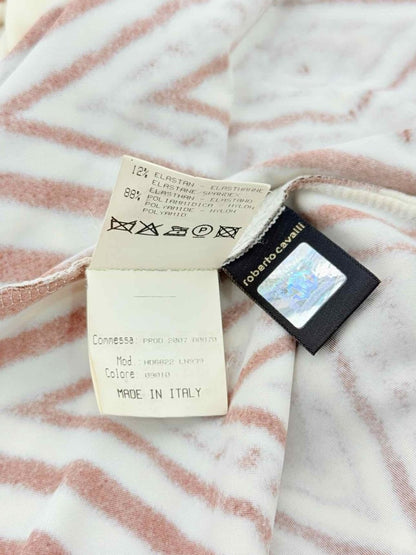 Pre - loved ROBERTO CAVALLI Beige & Brown Size US 8 Long Dress at Reems Closet