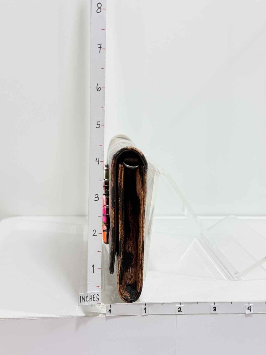 Pre-loved ROBERTO CAVALLI Beige Multicolor Leopard Print Clutch at Reems Closet