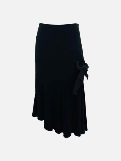 Pre - loved ROBERTO CAVALLI Black Bow Knee Length Skirt at Reems Closet