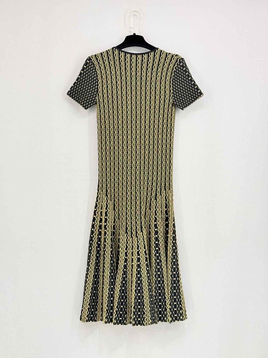 Pre - loved ROBERTO CAVALLI Black & Gold Size US 4 Short Dress at Reems Closet