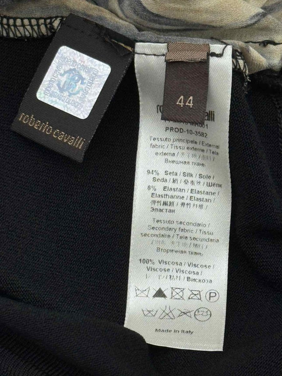 Pre - loved ROBERTO CAVALLI Black Multicolor Size US 8 Short Dress at Reems Closet