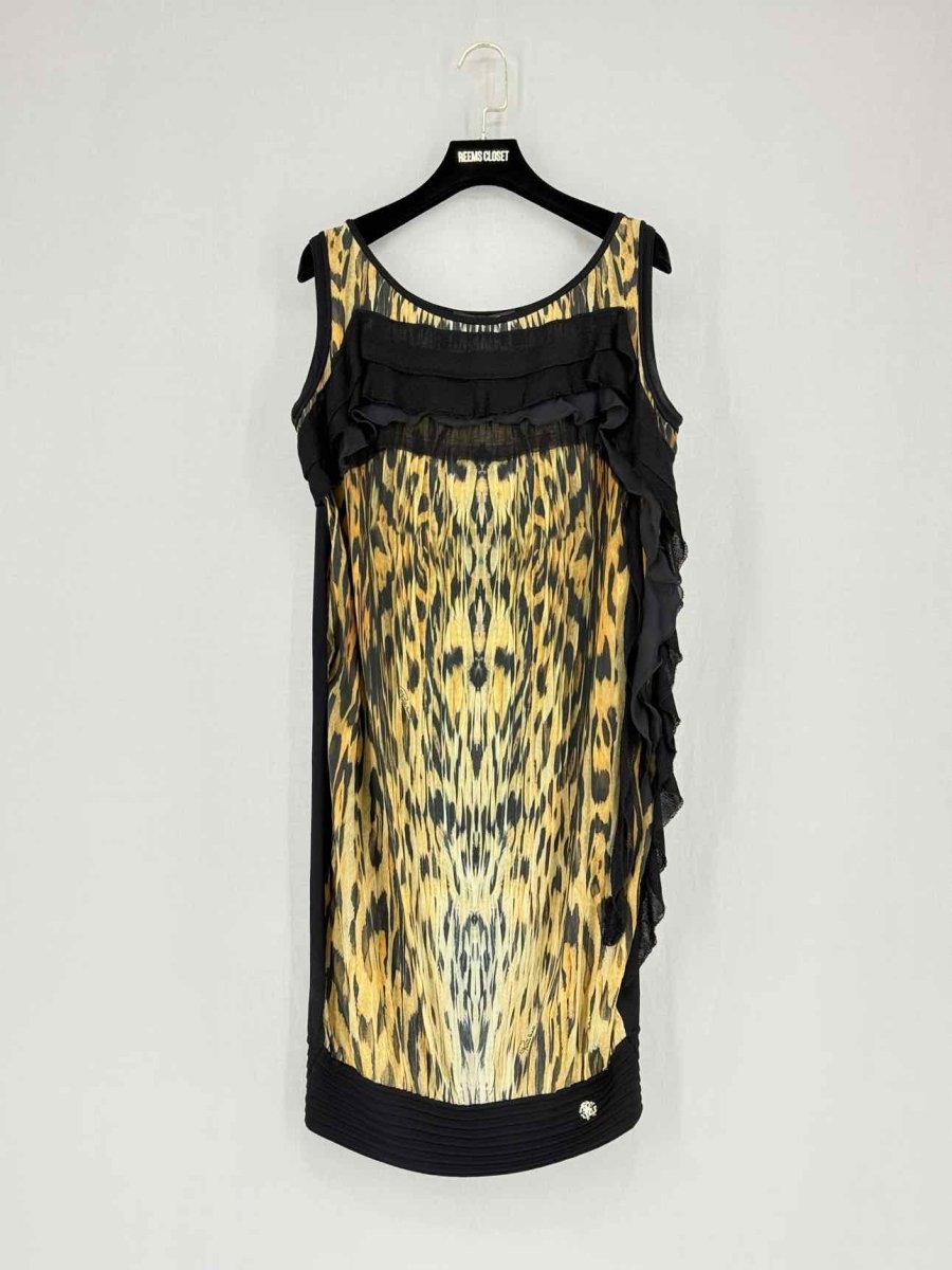 Pre - loved ROBERTO CAVALLI Black Multicolor Size US 8 Short Dress at Reems Closet