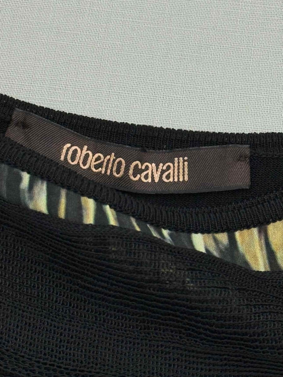 Pre - loved ROBERTO CAVALLI Black Multicolor Size US 8 Short Dress at Reems Closet