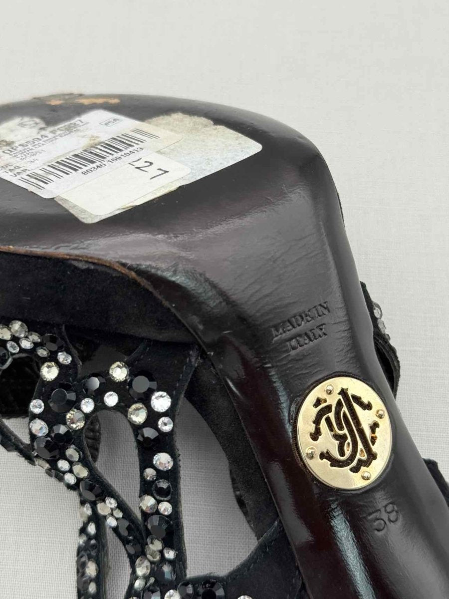 Pre-loved ROBERTO CAVALLI Black Size EU 38 Heeled Sandals at Reems Closet